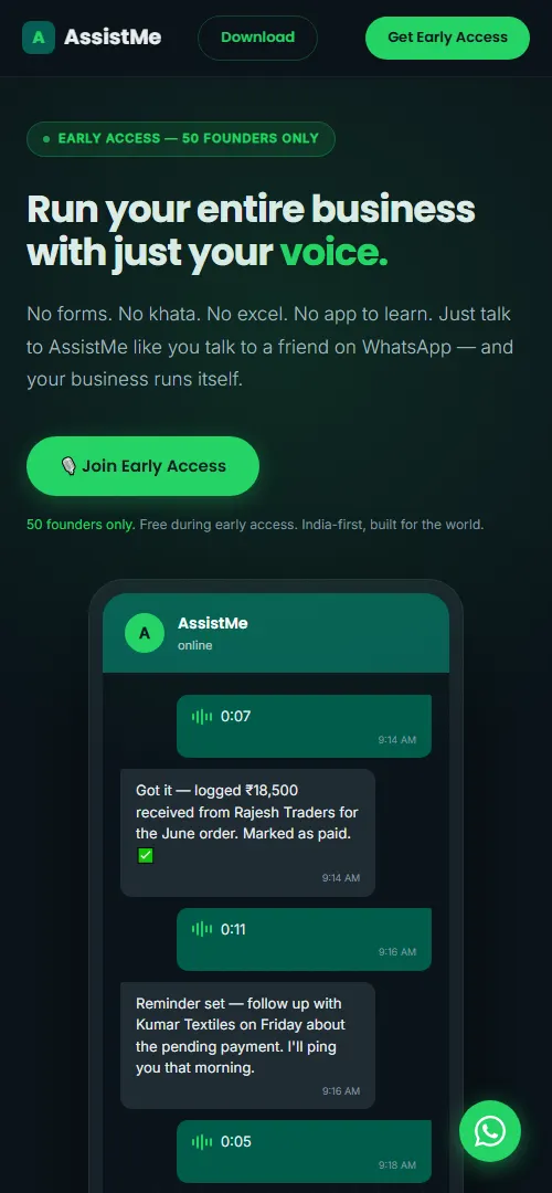 AssistMe sur un téléphone