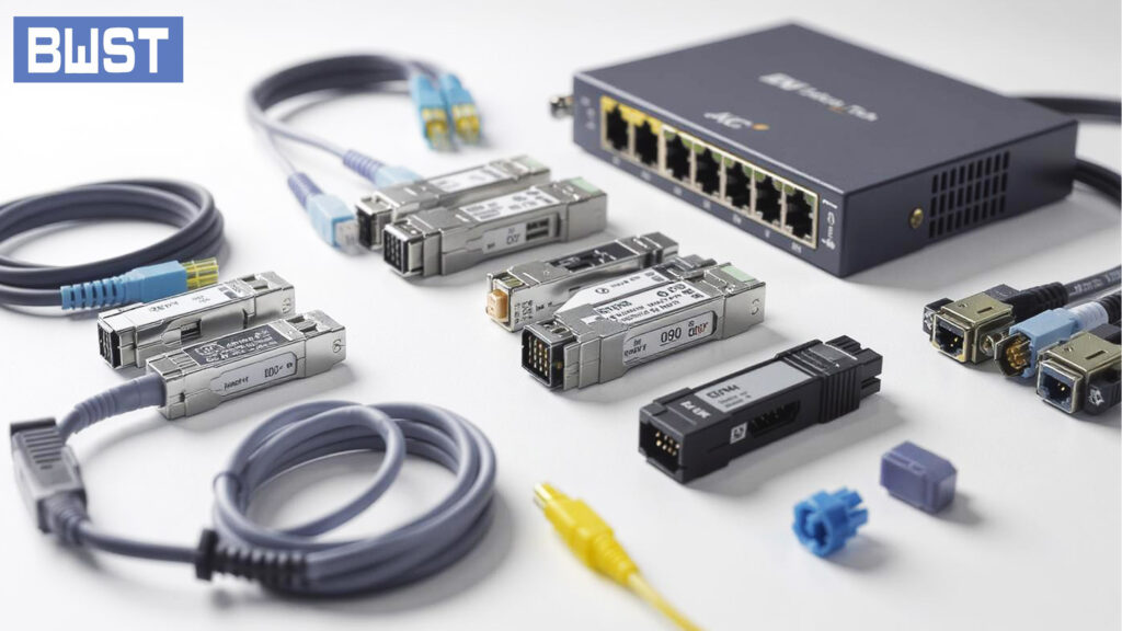 Grid layout of enterprise hardware products on a clean white surface