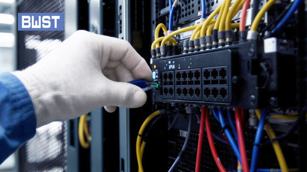 Technician easily installing a power unit with color-coded cabling